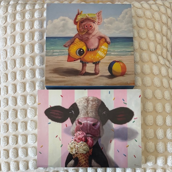 big lots Other - 2 Piece Cute Animal Wood Art Set